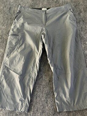 L.L. Bean Womens Pants Gray Size 14 Cargo Cropped Hiking Stretch Nylon Blend